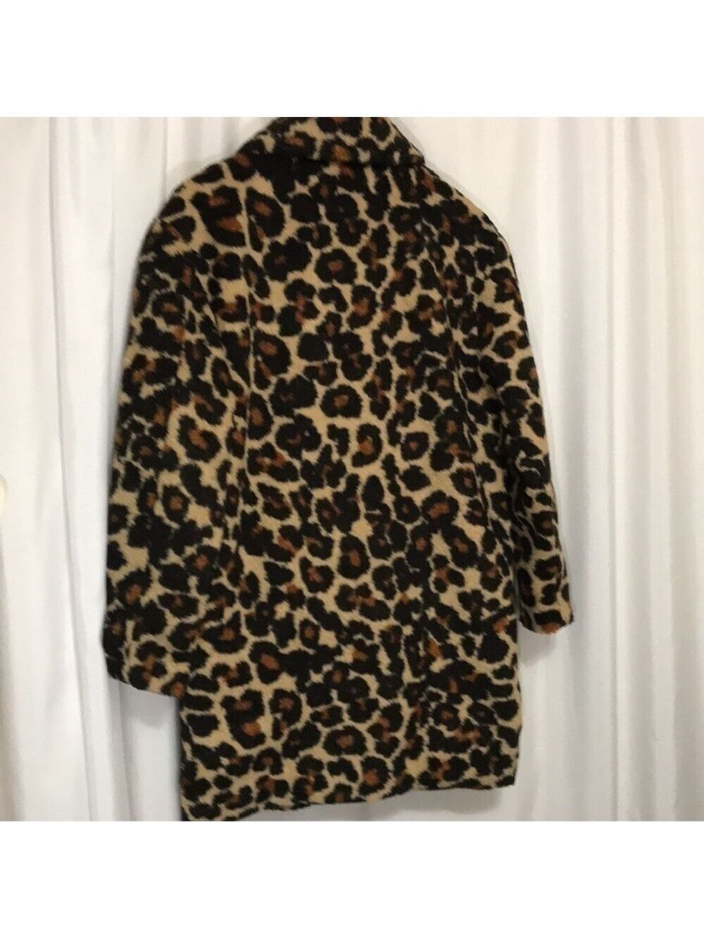 Daily Ritual Women’s Brown & Black Leopard Teddy Bear Lapel Coat Size Small - Picture 13 of 13
